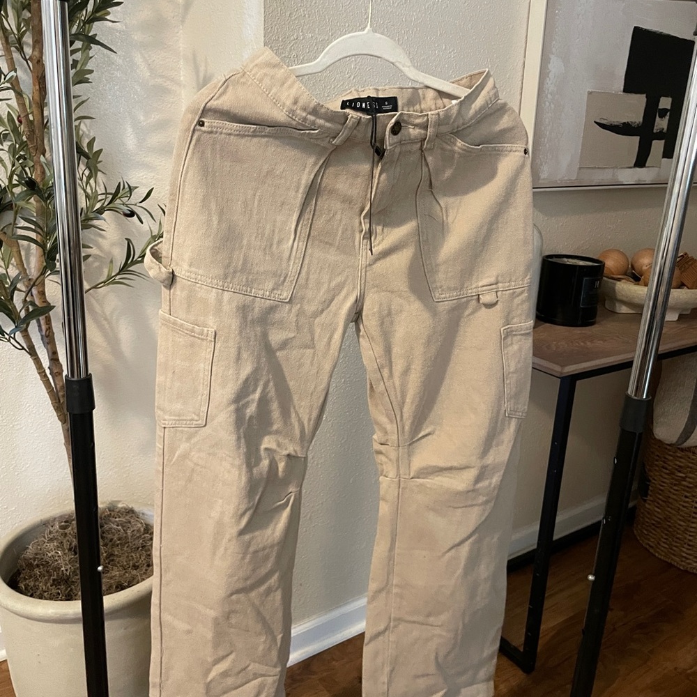 Lioness Tan Cargo Pants Relaxed Fit